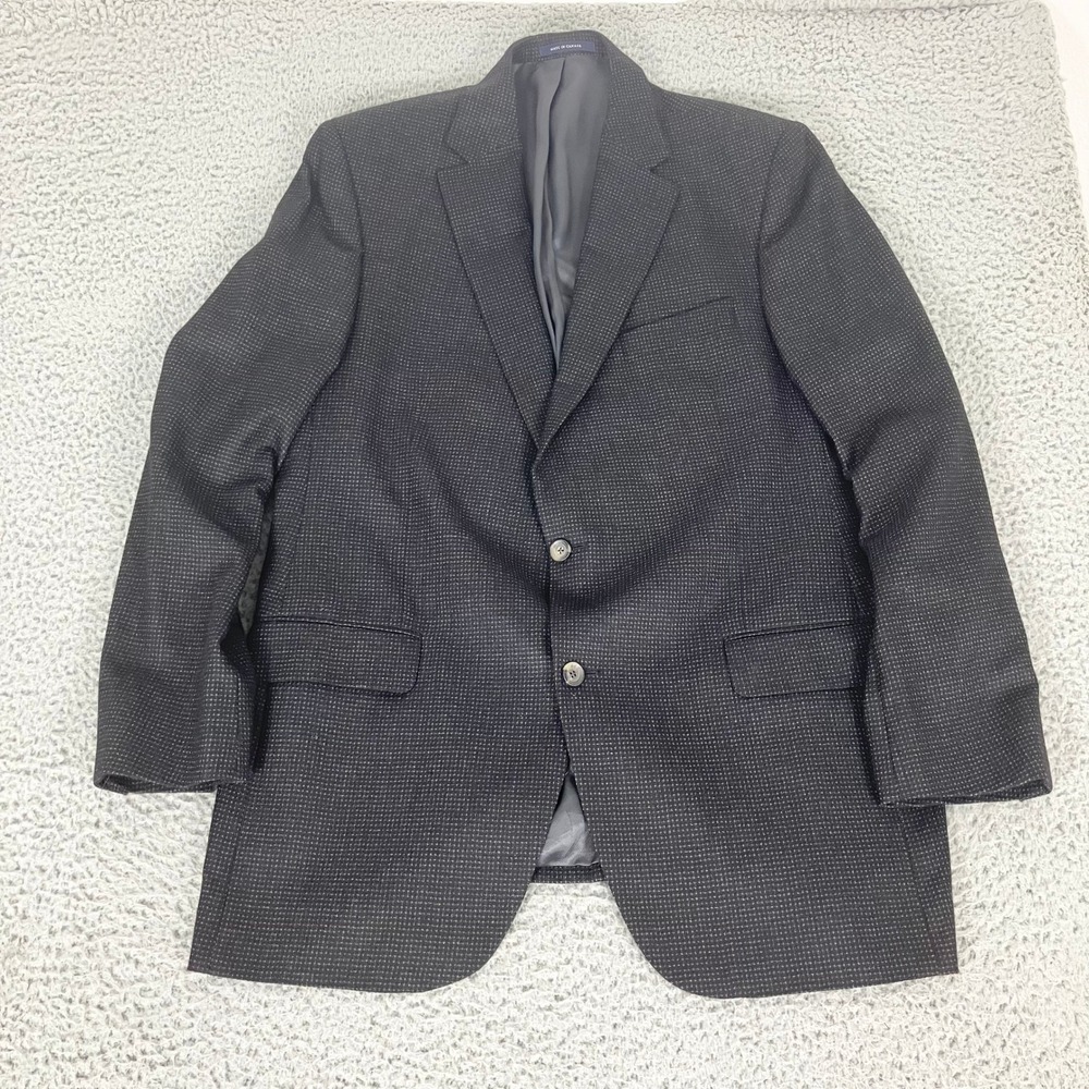 Cremieux Blazer Mens 44L Grey Denverwoo Loro Piana Wool Sport Coat 2-Button